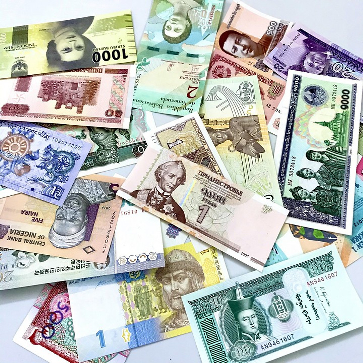 Bộ Lì Xì 20 Tờ Tiền Thật 20 Quốc Gia Lucky Money