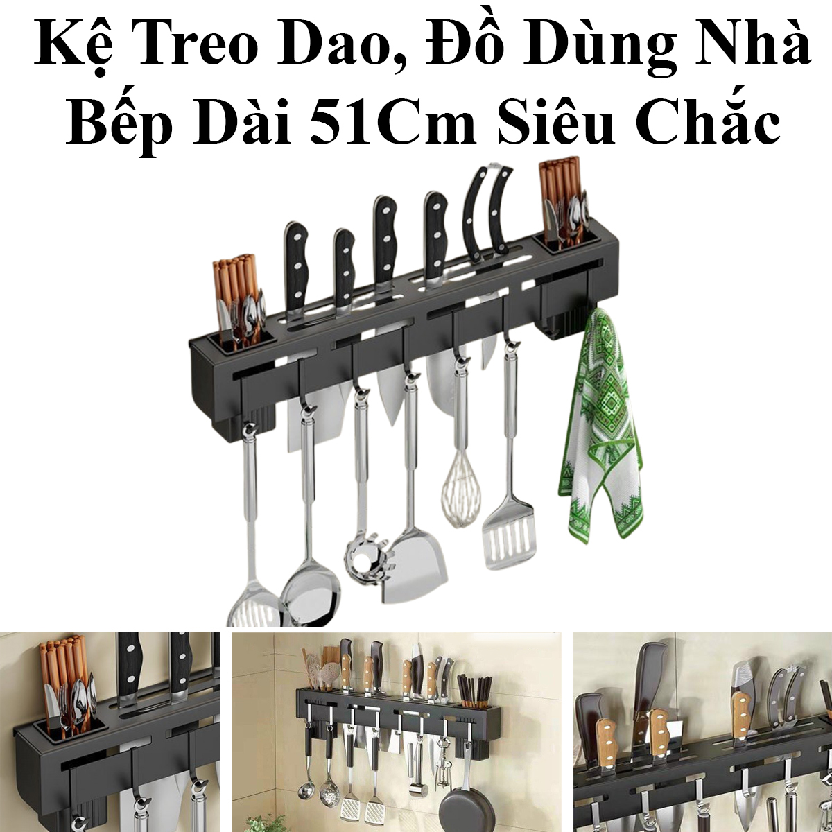 Kệ Treo Dao, Đồ Dùng Nhà Bếp Dài 51Cm Siêu Chắc