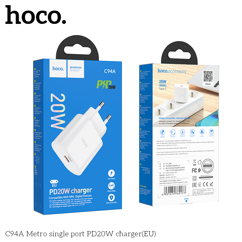 Cốc Sạc Nhanh Hoco C94A Pd20W Cổng Sạc Type-C