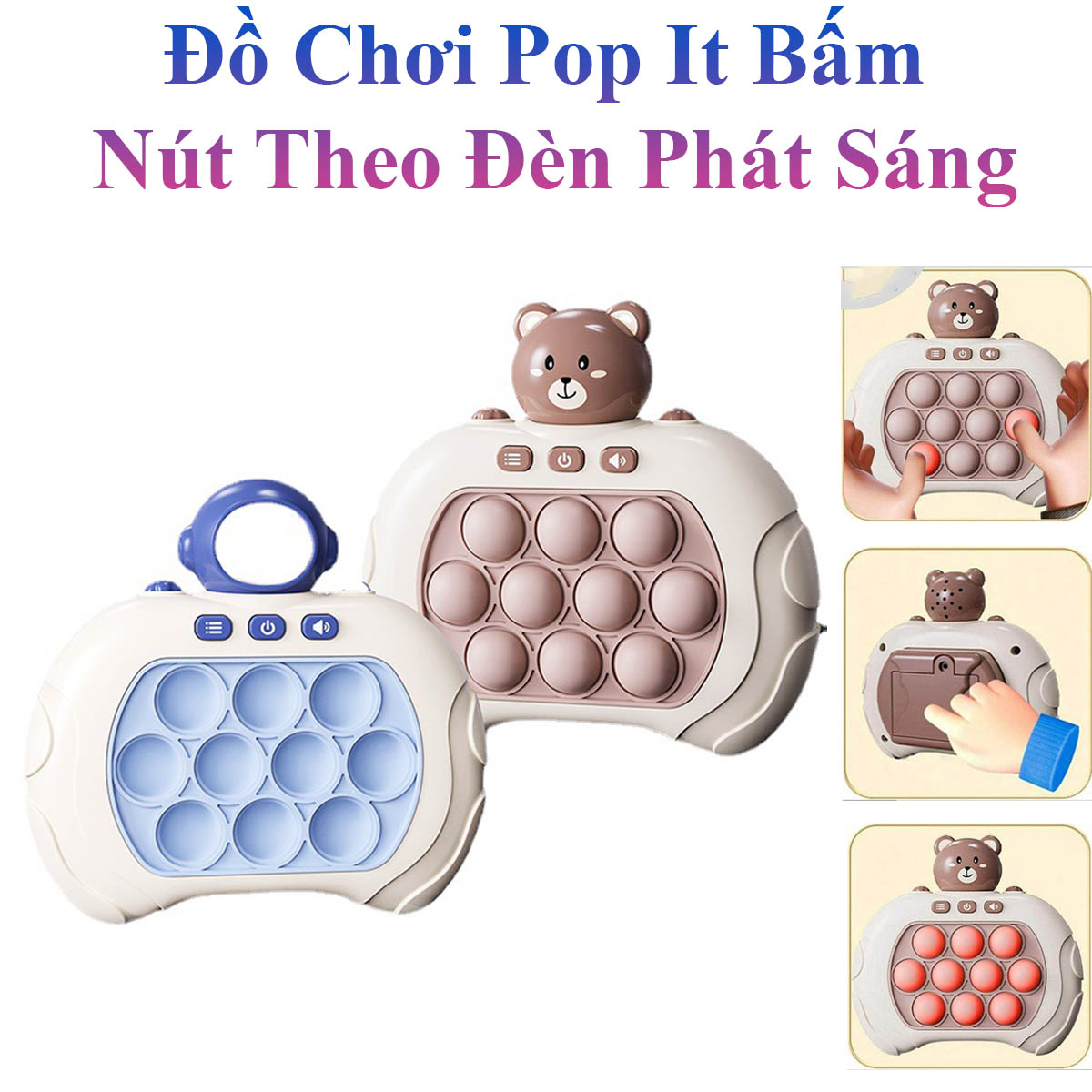 Đồ Chơi Pop It Cho Bé Thế Hệ Mới Bấm Nút Theo Đèn Phát Sáng