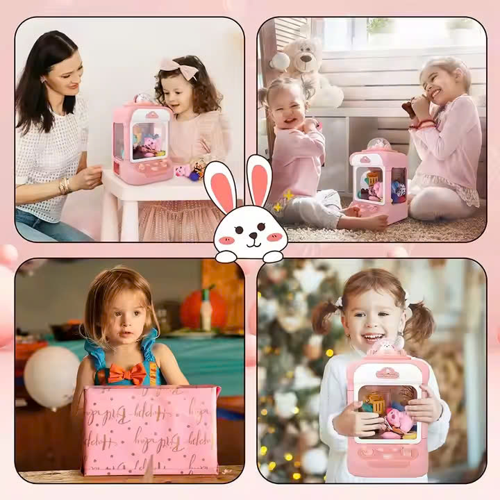 Đồ Chơi Máy Gắp Thú Bông Mini Cho Bé Có Đèn Và Nhạc Vui Nhộn ( Kèm 6 Gấu )