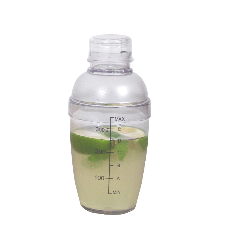 Bình Lắc Pha Chế Shaker Nhựa Trong Suốt 350Ml Có Vạch Chia