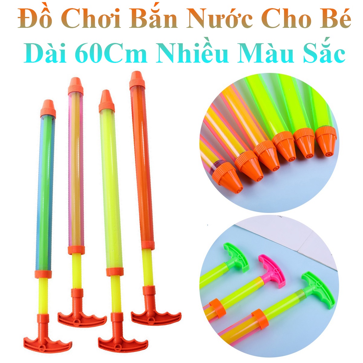 Đồ Chơi Bắn Nước Cho Bé Dài 60Cm Nhiều Màu Sắc