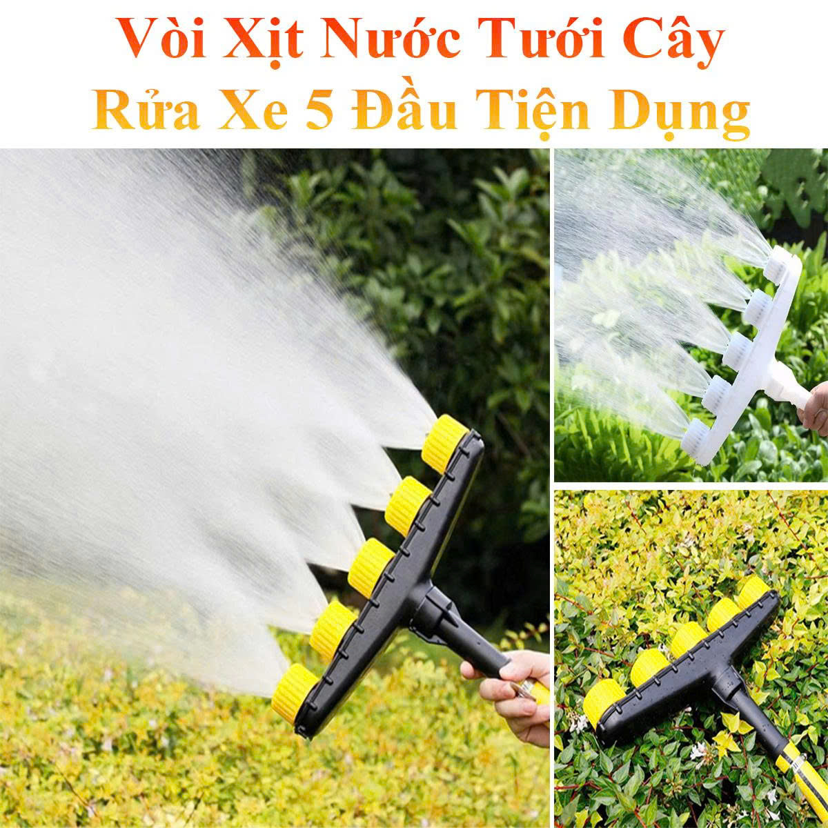 Vòi Xịt Nước Tưới Cây, Rửa Xe 5 Đầu Tiện Dụng