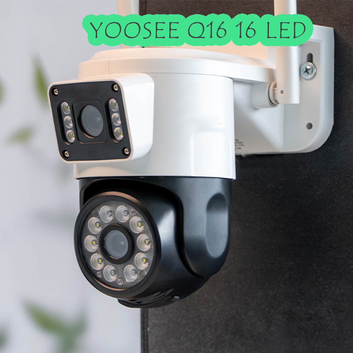 Camera Yoosee Wifi 2 Mắt Ngoài Trời 16 Led Xem 2 Màn Hình Cùng Lúc 6.0Mpx Chống Nước IP66 Hồng Ngoại Ban Đêm Có Màu