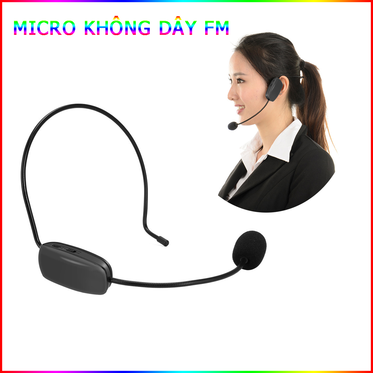 Micro Không Dây Tầng Số FM Pin Sạc Dùng Cho Máy Trợ Giảng,  Amply, Thiết Bị Thu Phát, MC, Giáo Viên, Giảng Viên