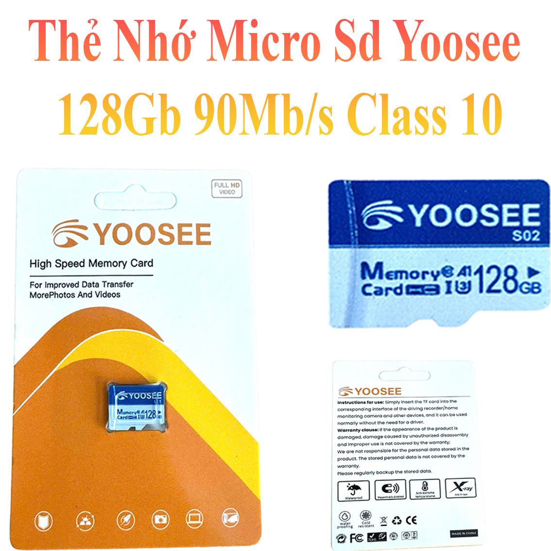 Thẻ Nhớ Micro Sd Yoosee 128Gb Tiện Lợi Tốc Độ Cao 90Mb/s Class 10