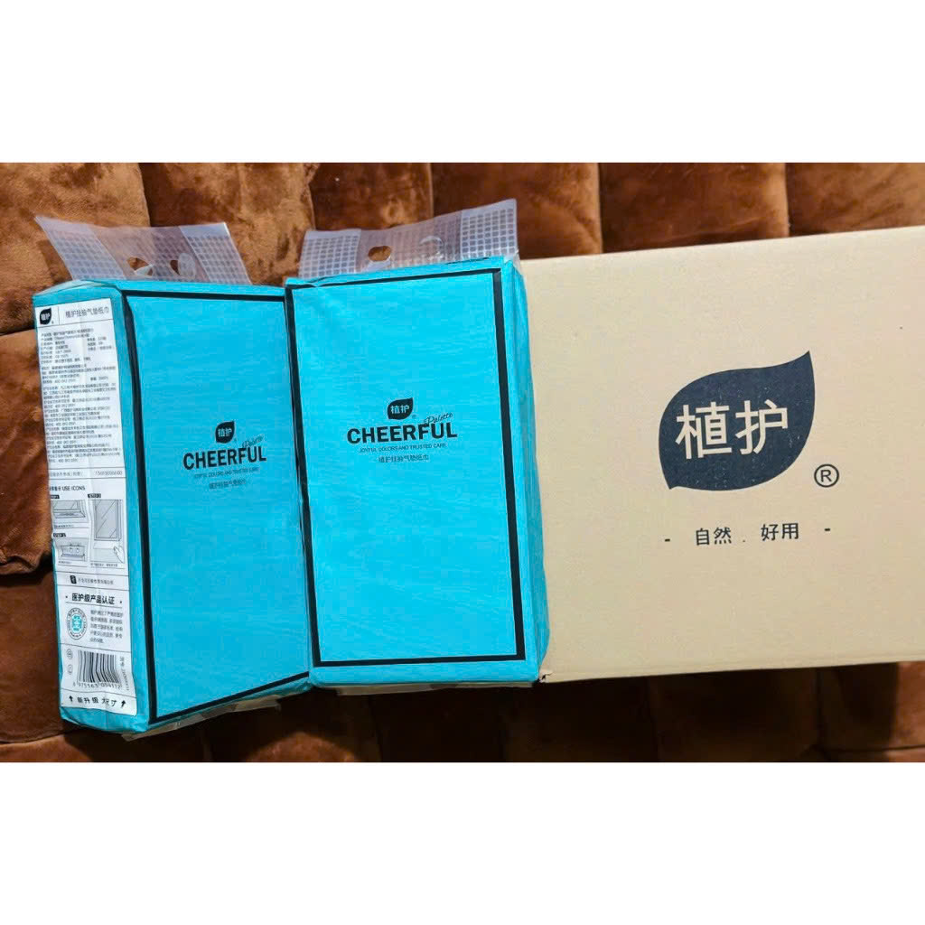 Túi Khăn Giấy Rút Cheerful Màu Xanh Dương 1280 Tờ Treo Tường Tiện Dụng