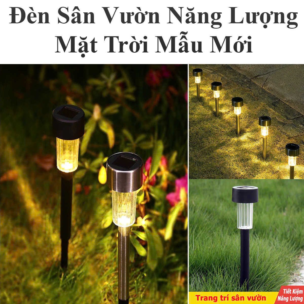 Đèn Sân Vườn Năng Lượng Mặt Trời Mẫu Mới Đẹp Mắt