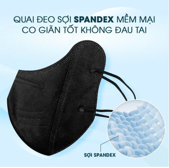 Set 100 Khẩu Trang 9A Pt 5 Lớp Chống Nắng, Ngăn Bụi Mịn Hiệu Quả (Màu Đen )