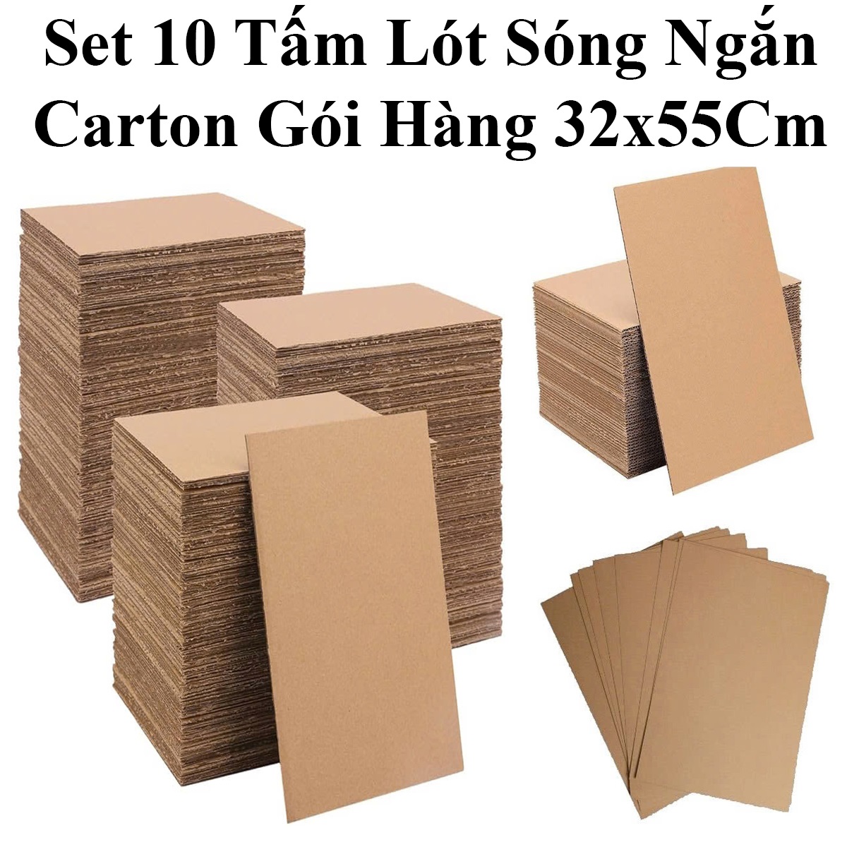Set 10 Tấm Lót Sóng Ngắn Carton Gói Hàng (32X55Cm)