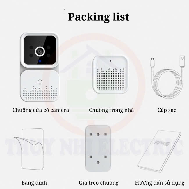 Chuông Cửa Camera Wifi Không Dây M6 Đàm Thoại 2 Chiều, Nhỏ Gọn Dễ Lắp Đặt