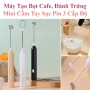 Máy Tạo Bọt Cafe, Đánh Trứng Mini Cầm Tay Sạc Pin 3 Cấp Độ Kèm 2 Đầu Đánh Chuyên Dụng