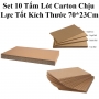 Set 10 Tấm Lót Carton Chịu Lực Tốt Kích Thước 70 * 23Cm