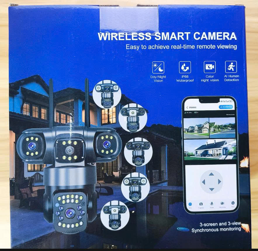 Camera Wifi Yoosee B52 26Mp 4 Mắt 3 Khung Hình Xoay 360 Độ Full Hd, Đèn Cảnh Báo Có Màu Ban Đêm, Đàm Thoại 2 Chiều.