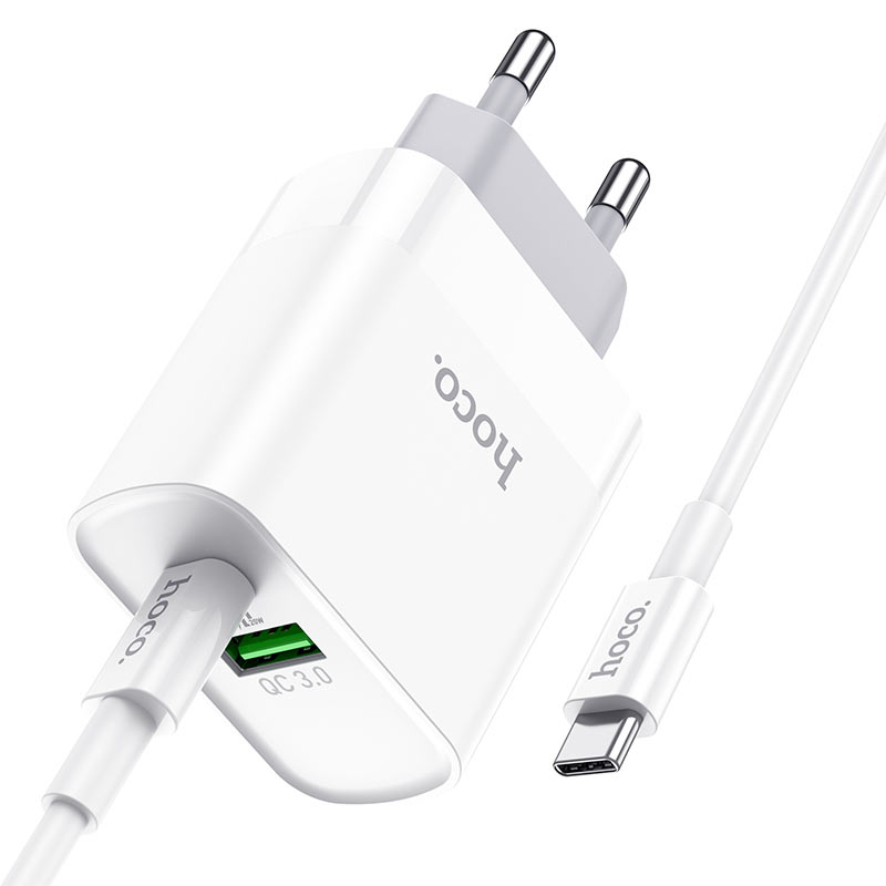 Bộ Sạc Nhanh Hoco C80A Type C To Ln Pd20W Qc3.0 2 Cổng Sạc Usb Và Type-C