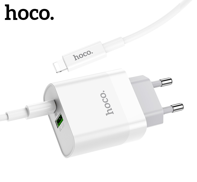 Bộ Sạc Nhanh Hoco C80A Type C To Ln Pd20W Qc3.0 2 Cổng Sạc Usb Và Type-C