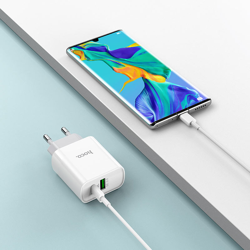 Bộ Sạc Nhanh Hoco C80A Type C To Ln Pd20W Qc3.0 2 Cổng Sạc Usb Và Type-C