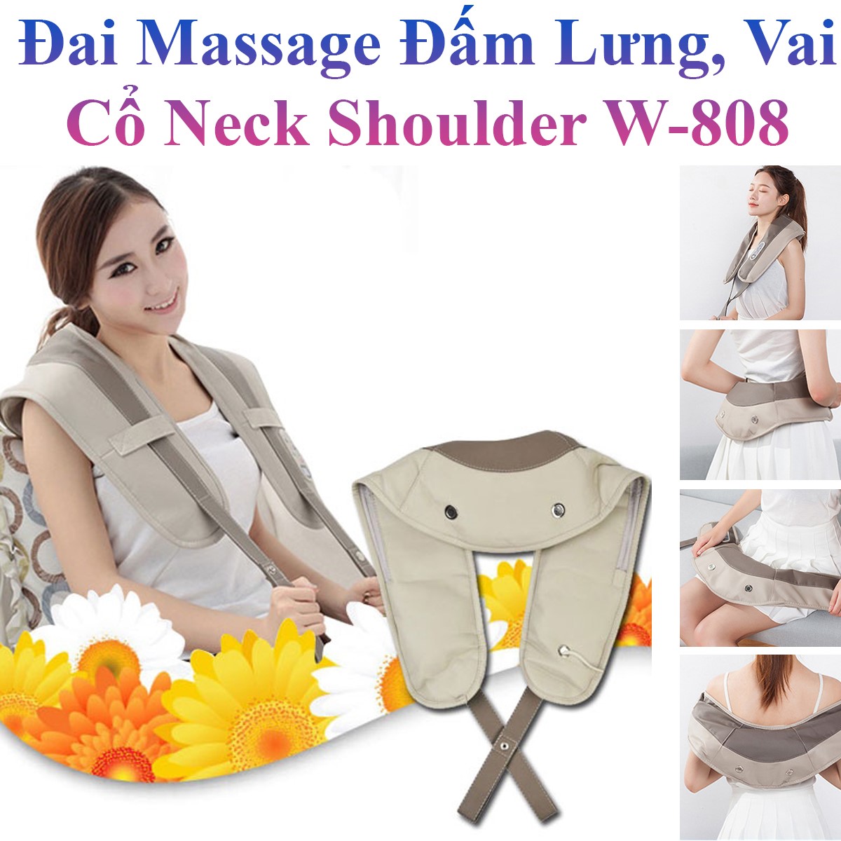 Đai Massage Đấm Lưng, Vai, Cổ, Gáy Neck Shoulder W-808