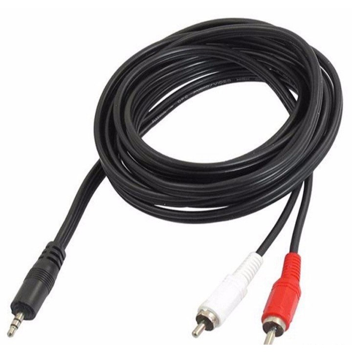 Dây Loa 1 Đầu 3.5 Ra 2 Đầu Av Bông Sen Dài 3M (Đen)