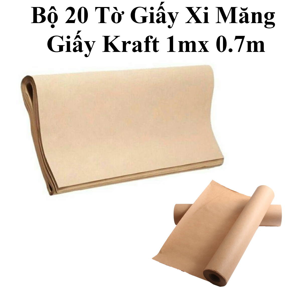 Bộ 20 Tờ Giấy Xi Măng 1M X 0.7M Đóng Hàng Cao Cấp