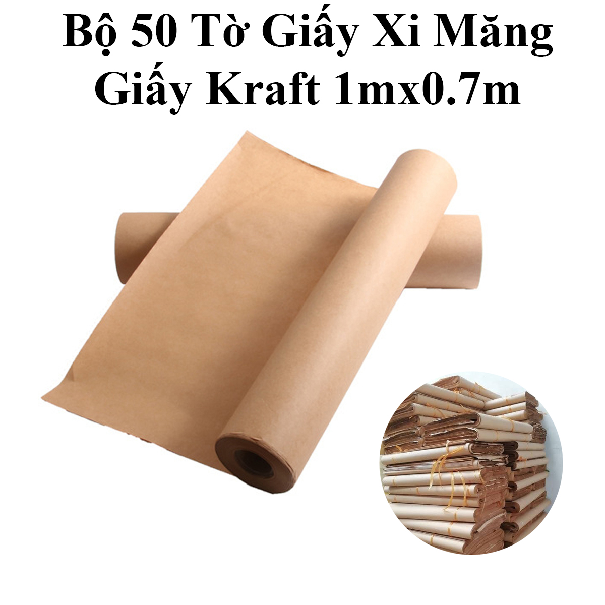 Bộ 50 Tờ Giấy Xi Măng 1M X 0.7M Đóng Hàng Cao Cấp