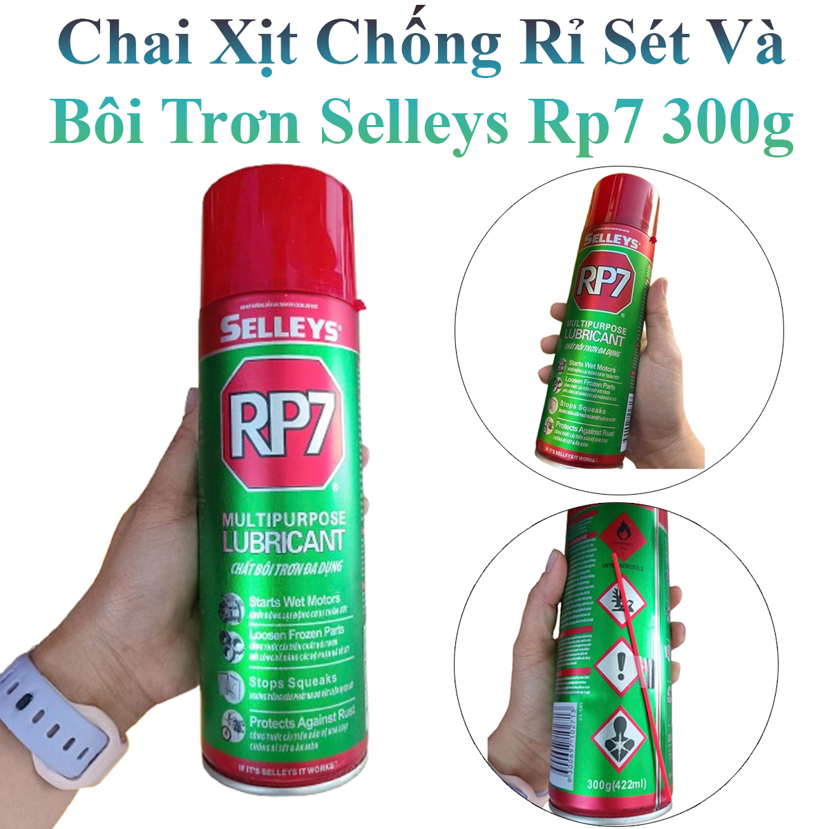 Chai Xịt Chống Rỉ Sét Và Bôi Trơn Selleys Rp7 Chai Lớn 300G