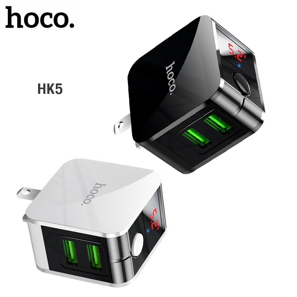 Cóc Sạc Nhanh Tự Ngắt Hoco HK5 2.4A 2 Cổng USB