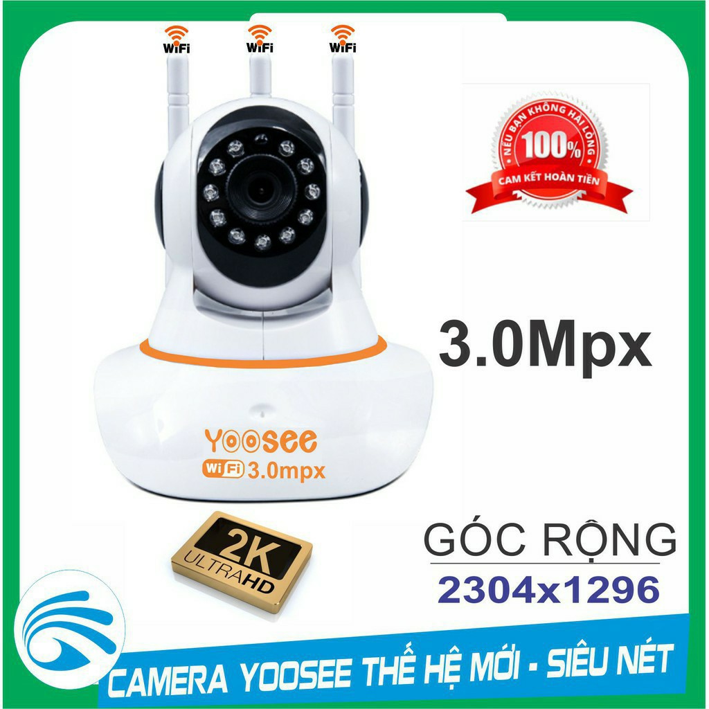 Camera Yoosee 3 Râu 3.0 Góc Rộng Siêu Nét Full Hd Hồng Ngoại Quay Đêm