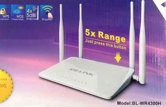 Thiết Bị Phát Sóng Wifi Lb-Link Bl-Wr4300 4 Anten Xuyên Tường Chính Hãng