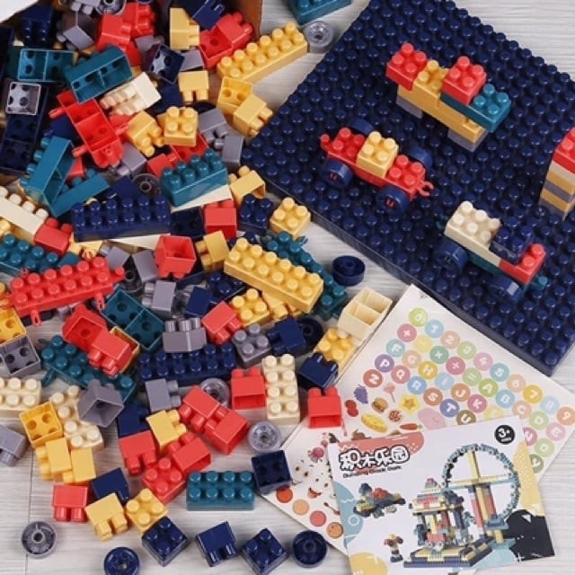 Bộ Đồ Chơi Lắp Ráp Xếp Hình 520 Chi Tiết Building Block Hộp Lớn Cho Bé
