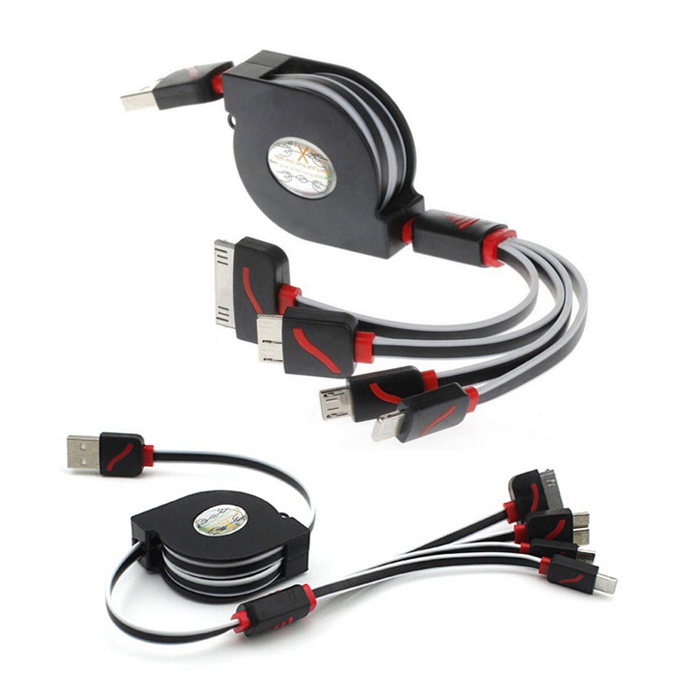 Cáp Sạc 4 Đầu Dây Rút Đa Năng