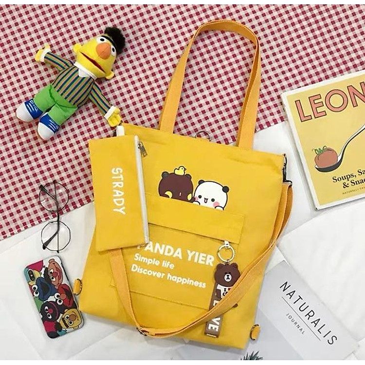Túi Vải Hình Gấu Đáng Yêu Panda Yier