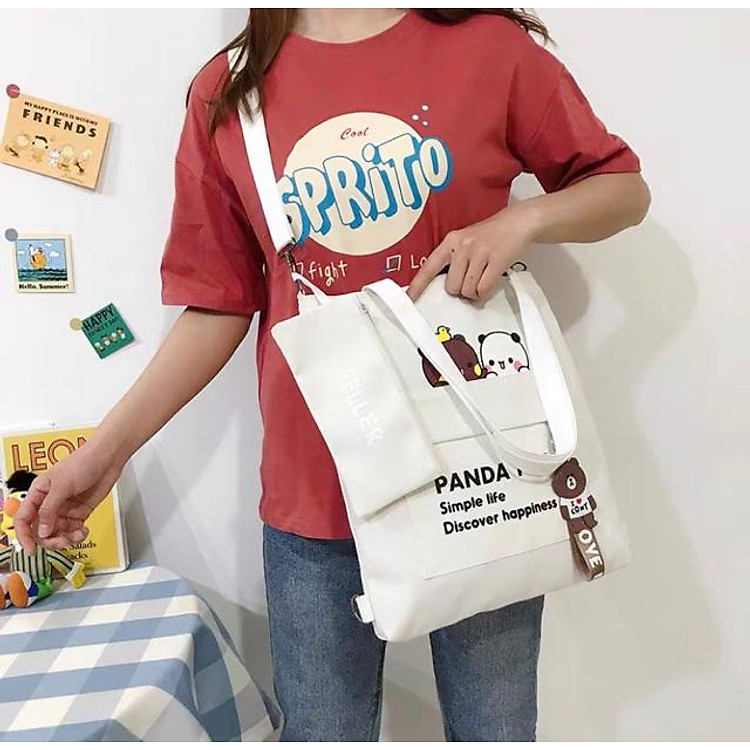 Túi Vải Hình Gấu Đáng Yêu Panda Yier