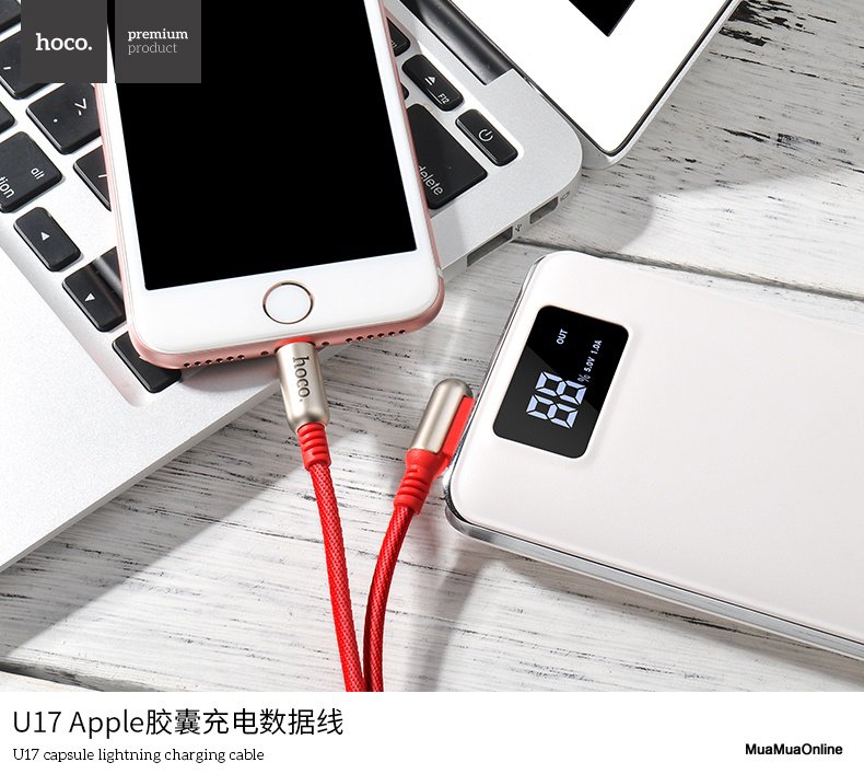 Cáp Sạc Hoco U17 Góc L Cho Iphone