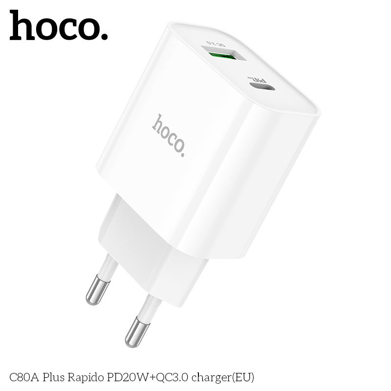 Cốc Sạc Hoco C80A Plus Pd20W + Qc3.0 2 Cổng Usb Và Typec