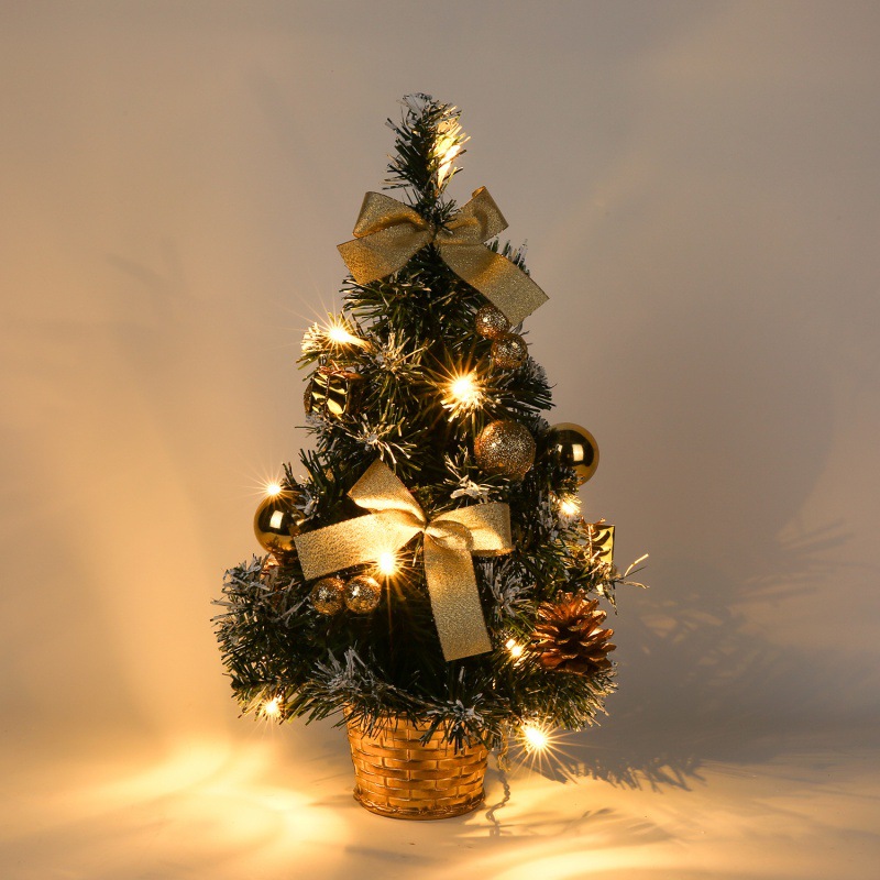 Chậu Cây Thông Noel 40Cm Có Đèn Led Trang Trí Giáng Sinh