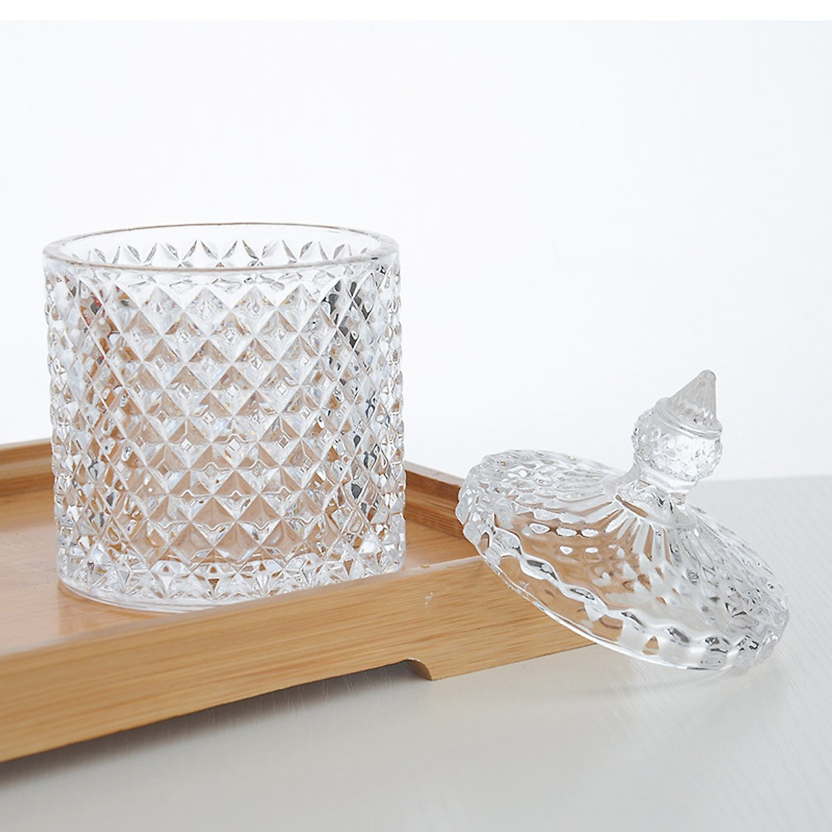 Hủ Thuỷ Tinh Pha Lê Deli Glassware Đựng Hạt Dưa, Mứt Tết Có Nắp Đậy