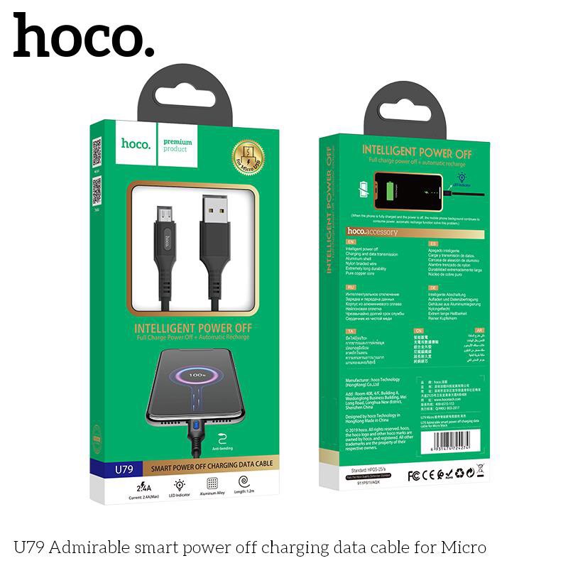 Cáp Sạc Nhanh Hoco U79 2.4A Cổng Micro Usb Dài 1.2M