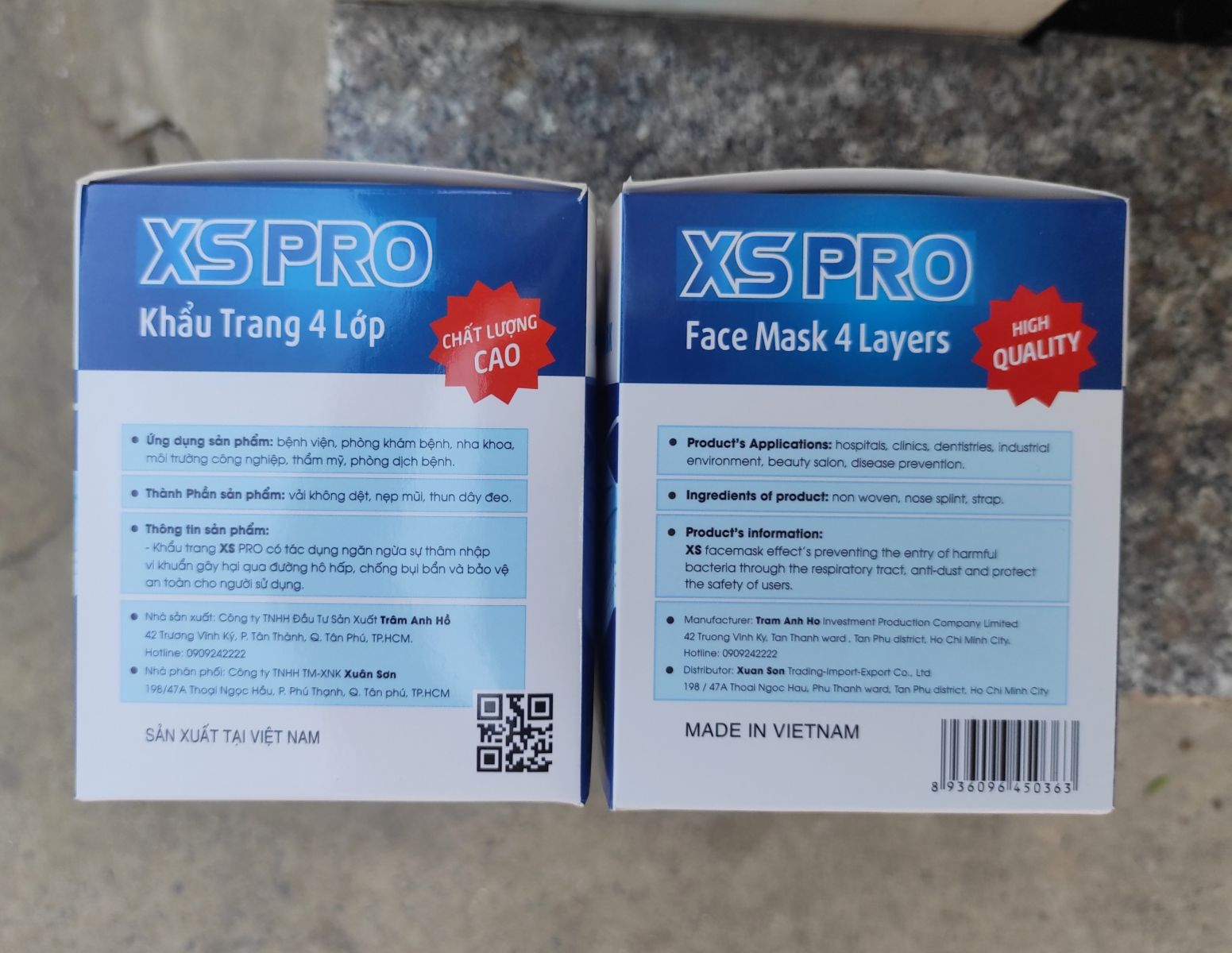 Hộp 50 Khẩu Trang Y Tế Xs Pro 4 Lớp Màu Xanh