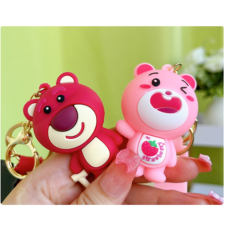 Móc Khoá Hình Gấu Strawberry Dễ Thương Xinh Yêu