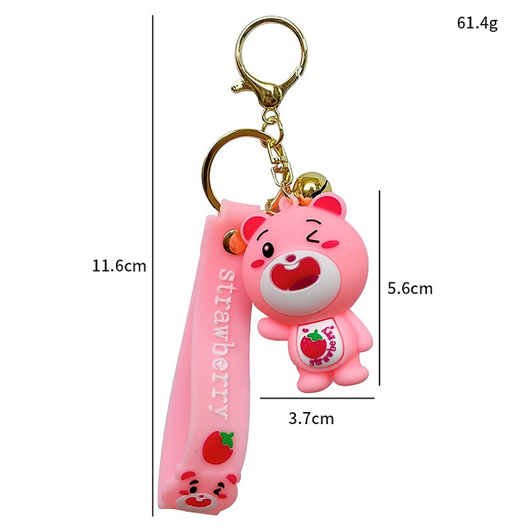 Móc Khoá Hình Gấu Strawberry Dễ Thương Xinh Yêu