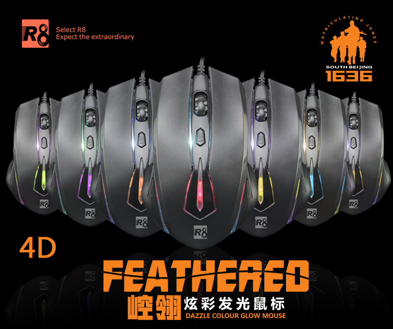 Chuột Led 4D Chuyên Game R8 1636 Chính Hãng