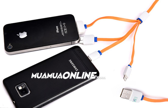 Dây Cáp Sạc 4 Đầu Đa Năng Dây Dài 1M Dẹp
