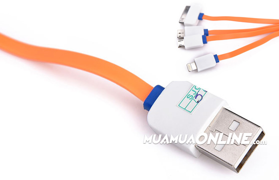 Dây Cáp Sạc 4 Đầu Đa Năng Dây Dài 1M Dẹp