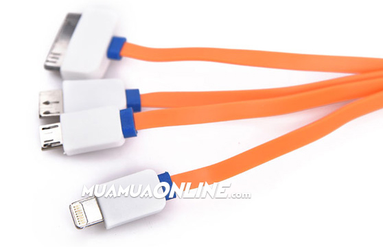 Dây Cáp Sạc 4 Đầu Đa Năng Dây Dài 1M Dẹp