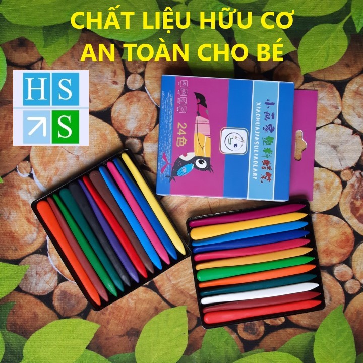 Hộp 24 Cây Bút Màu Sáp 12Cm An Toàn Cho Bé