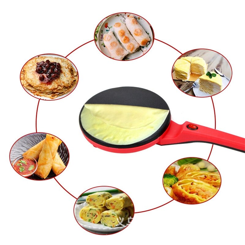 Máy Làm Bánh Dạng Chảo Chuyên Làm Bánh Cuốn, Bánh Tráng, Bánh Crepe, Bánh Pancake Tặng Kèm Đĩa Và Đầu Khuấy Bột