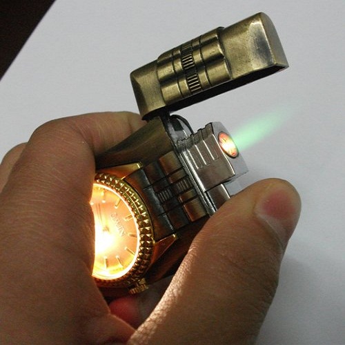 Bật Lửa Đồng Hồ Thạch Anh Có Đèn Led Hình Đại Bàng Cực Đẹp