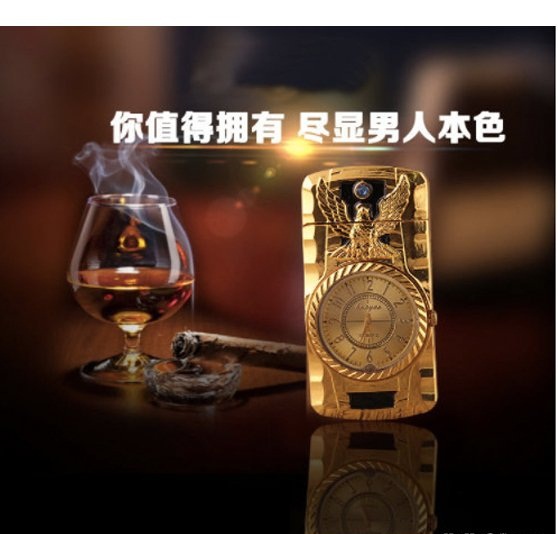Bật Lửa Đồng Hồ Thạch Anh Có Đèn Led Hình Đại Bàng Cực Đẹp